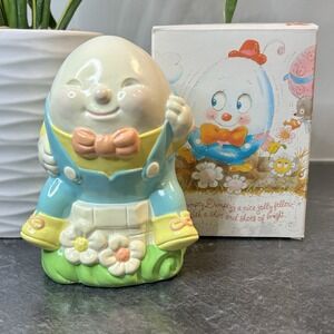 1982 Avon‎ Humpty Dumpty Hand-Painted Earthenware Piggy Coin Bank